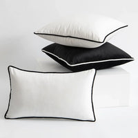 Housse de Coussin Blanc et Noir