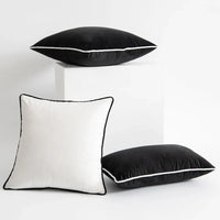 Housse de Coussin Blanc et Noir