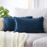 Housse de Coussin avec Pompon