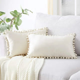 Housse de Coussin avec Pompon